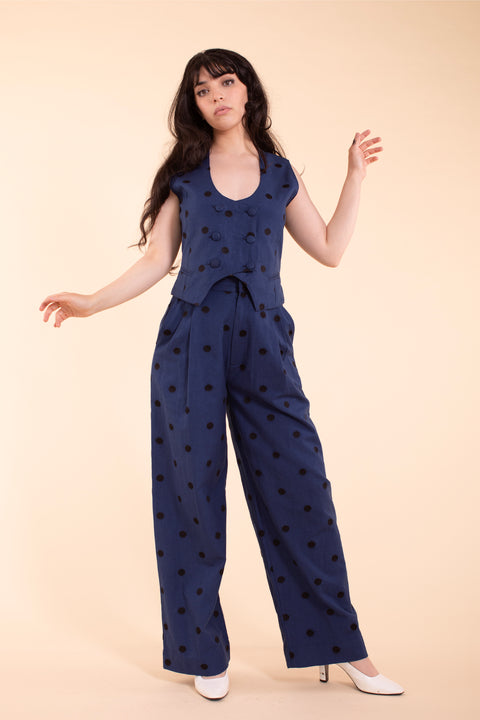 Noble Trouser - Indigo Linen