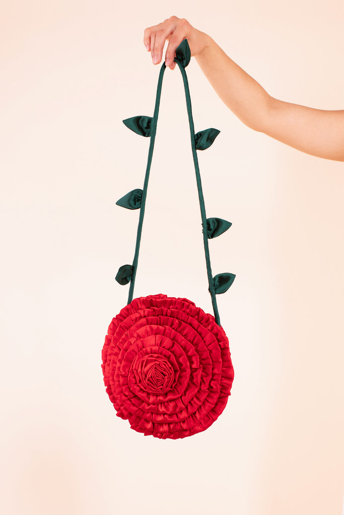 Rosebud Shoulder Bag - Red