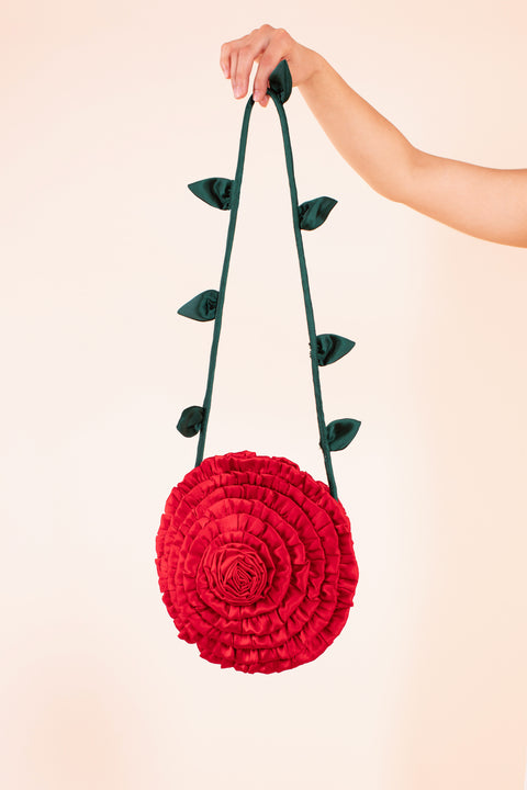 Rosebud Shoulder Bag - Red