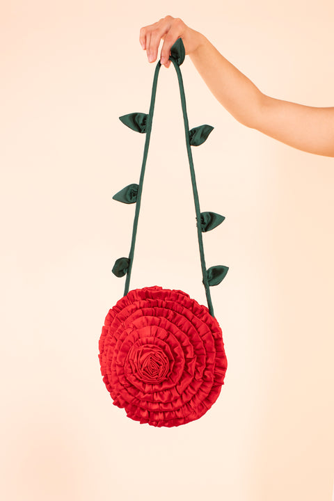Rosebud Shoulder Bag - Red