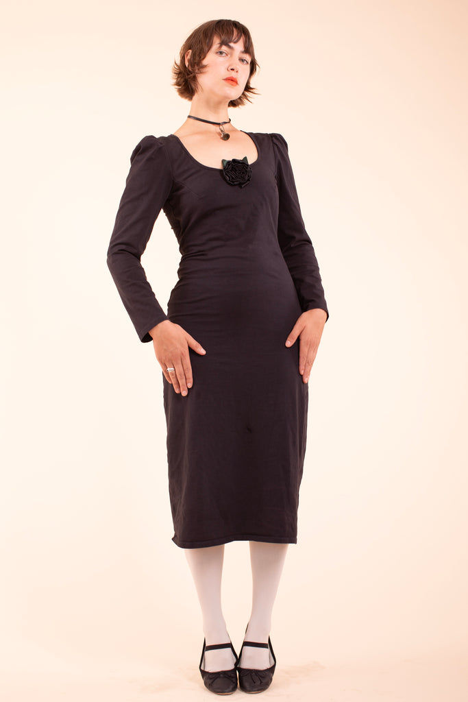 Rosette Dress - Black - One of a Kind