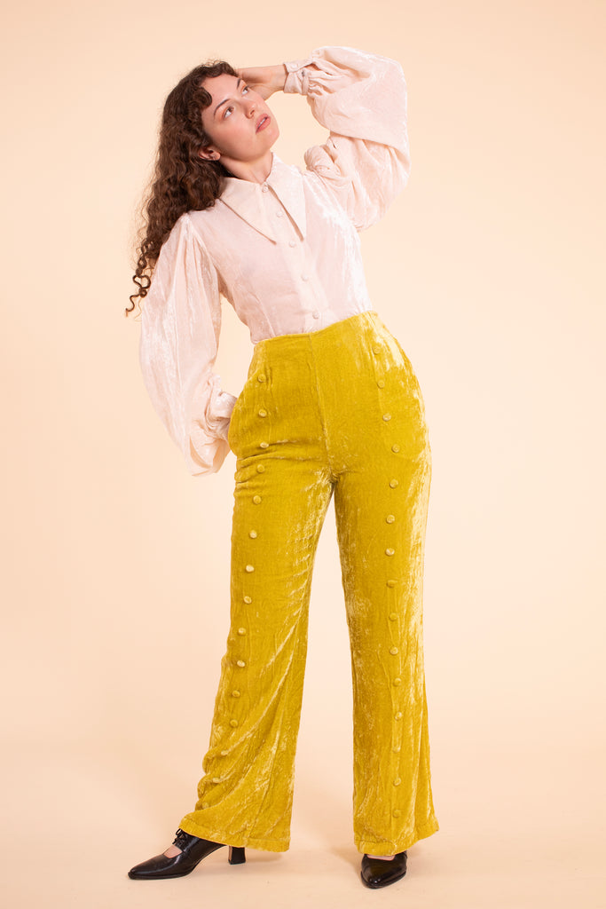 Troy Trouser - HKM - Chartreuse Silk Velvet