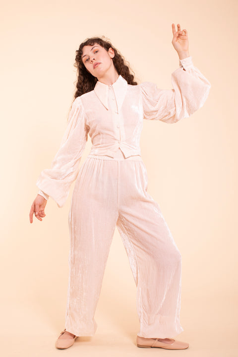 Sophie Pant - HKM - Blush Silk velvet