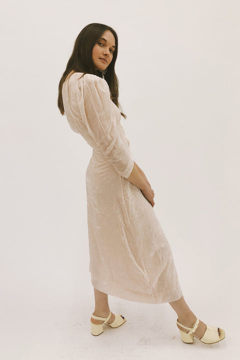 Adele Dress - HKM - Blush Silk Velvet