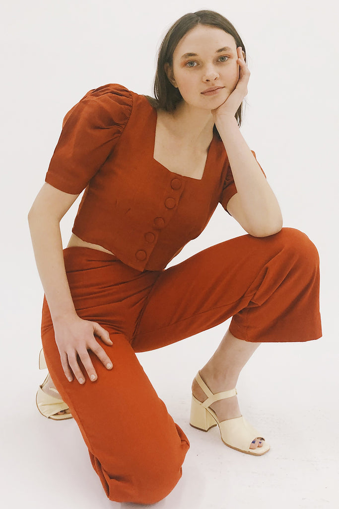 Eyre Blouse - HKM - Paprika Linen