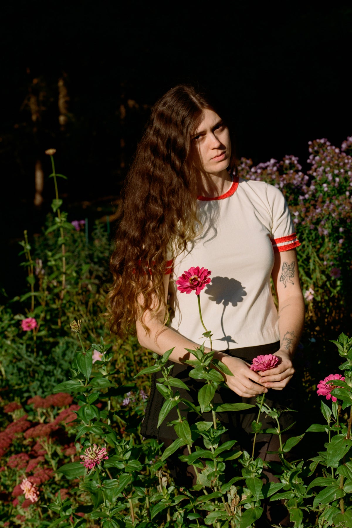 Shirley Tee - White & Red