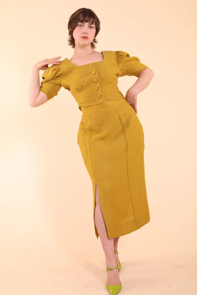 Eyre Skirt - HKM - Mustard Linen