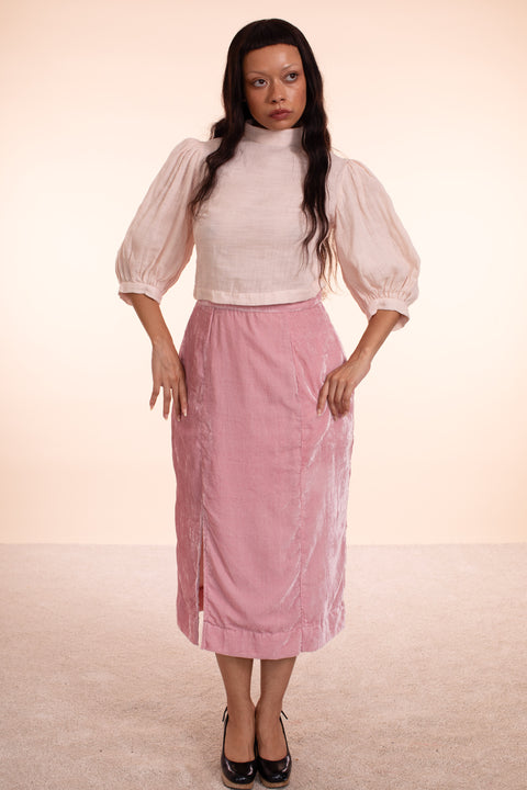 Eyre Skirt - HKM - Peony Silk Velvet - Sample Sale