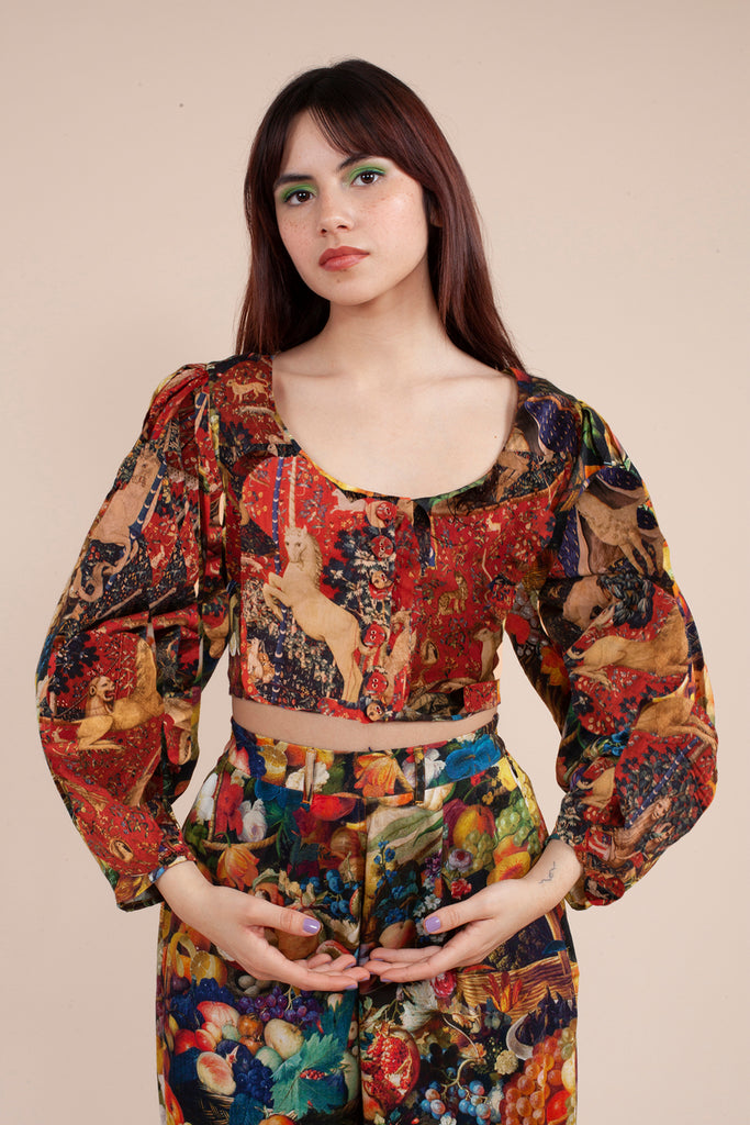 Troubadour Blouse - Red Tapestry PreOrder