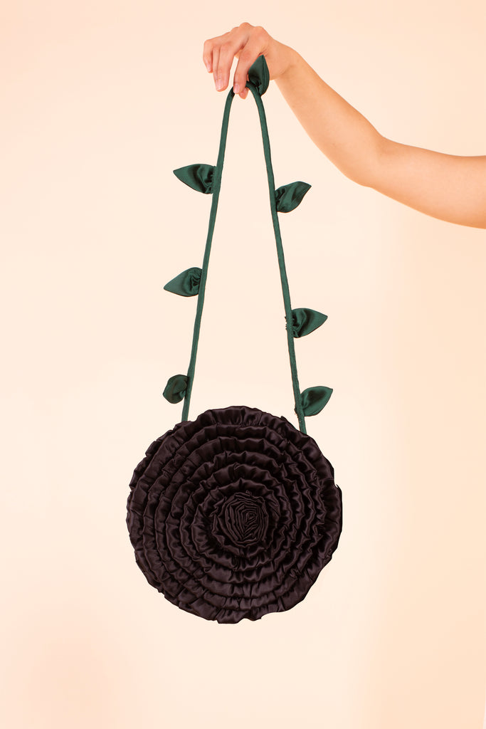 Rosebud Shoulder Bag - Black