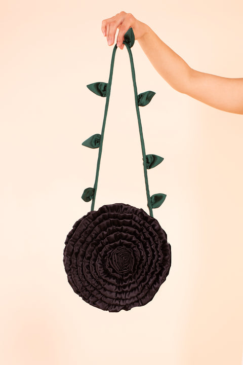 Rosebud Shoulder Bag - Black