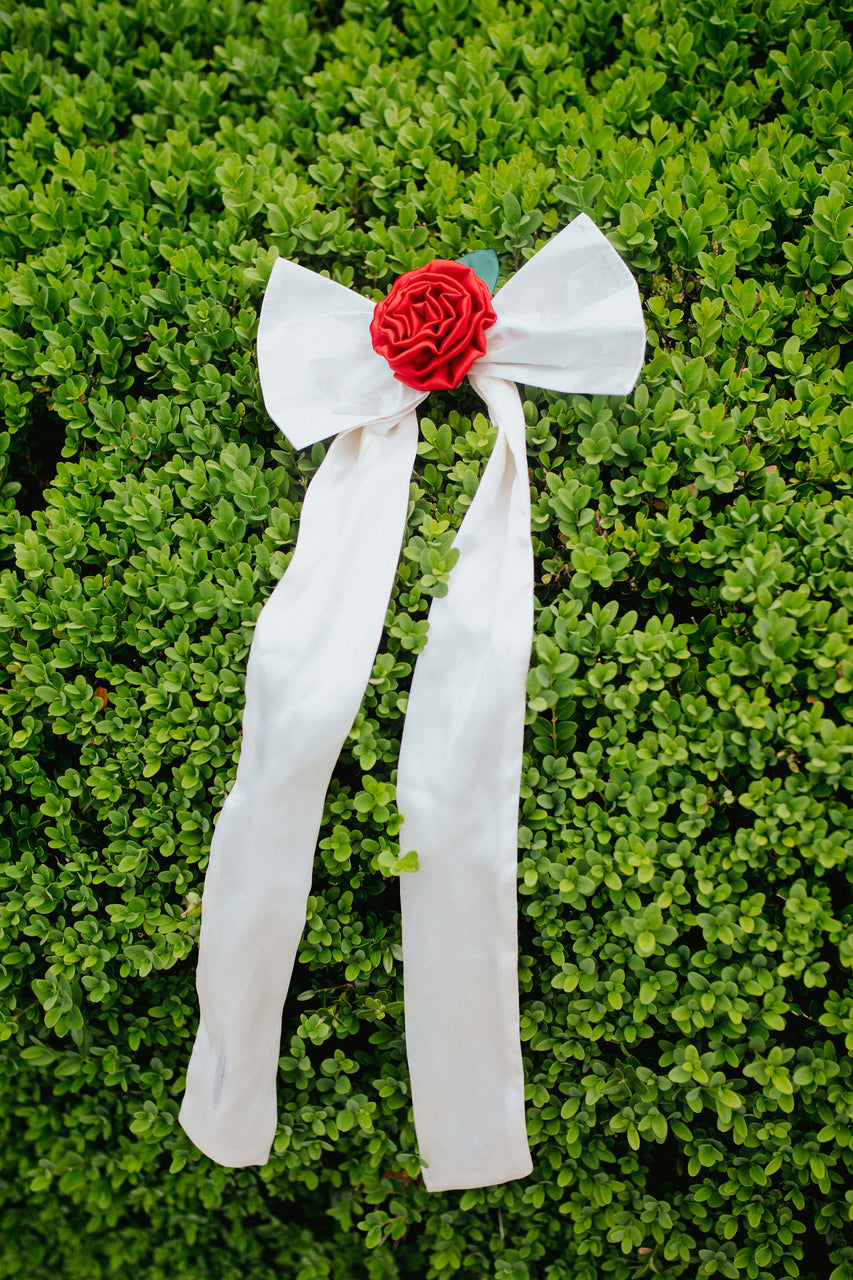 Bow and Behold Red Satin Oversized Bow Hair Clip