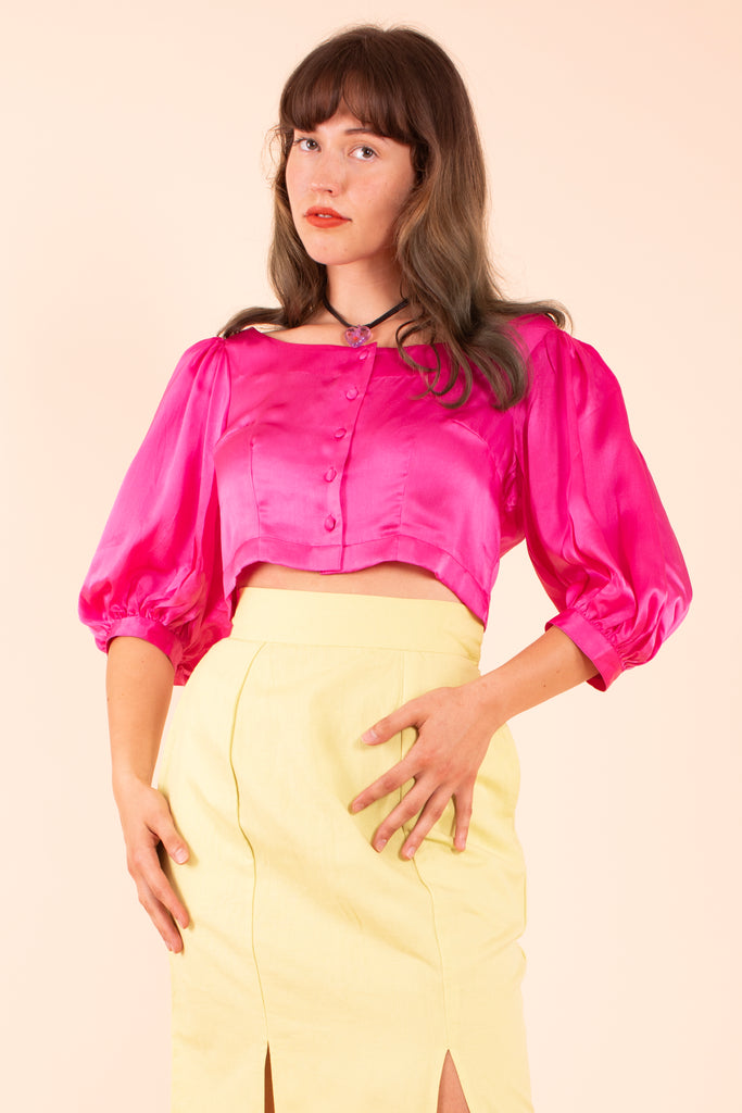 Emma Blouse - HKM - Raspberry Rose Silk