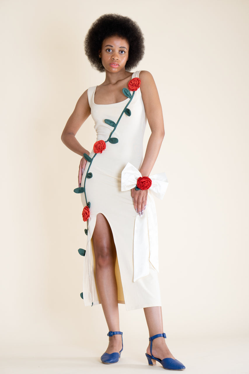 Climbing Rose Dress - Ivory