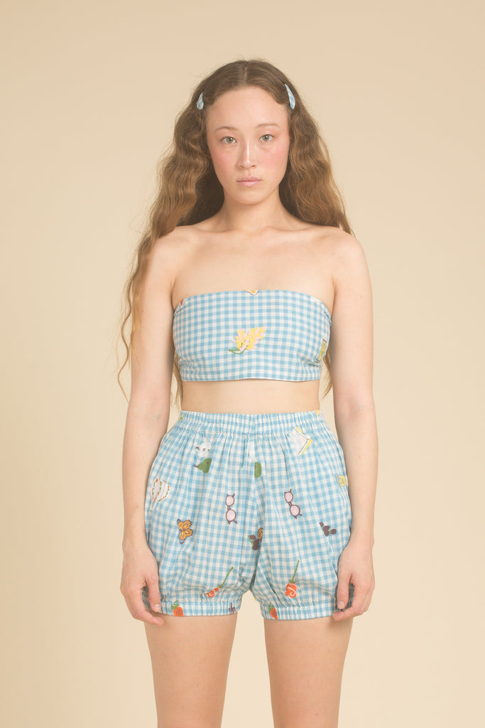 Gingham Picnic bandeau Top